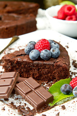chocolate cake with fresh berry