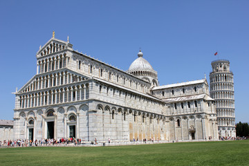 Obraz premium Schiefer Tum, Dom und Baptisterium in Pisa