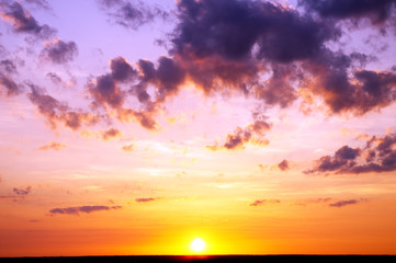 Obraz premium Cloudy sky in the sunset. Nature composition.