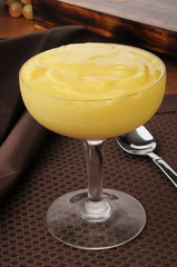 Gourmet cup of vanilla pudding