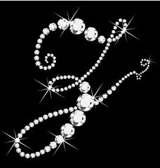 Z italic letter with diamonds