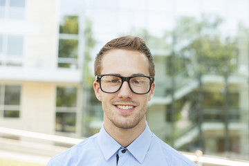 Good Looking Businessman With Retro Nerd Glasses