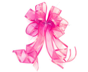 Pink satin gift bow