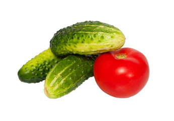 Cucumbers and tomato