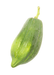 Green papaya isolated on white background