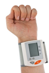 The hand with the tonometer.