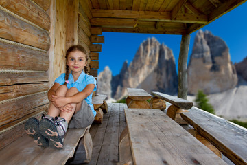 Girl on  hike  - Dolomite - Italy
