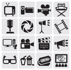 Obraz premium movie icons set