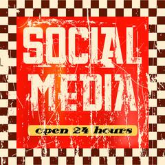 vintage social media sign