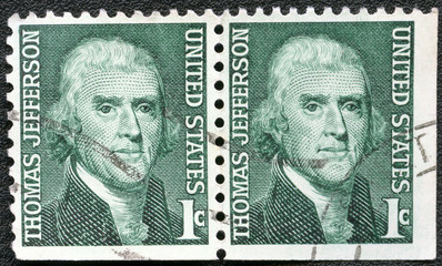 USA - 1965: shows President Thomas Jefferson (1801-1809), series