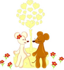 Illustration of romantic mouse