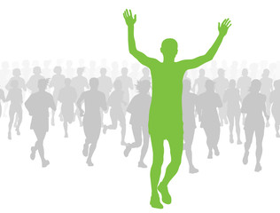 Marathon runners vector background