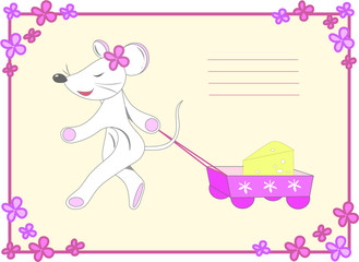 Greeting or invitation cards for girls