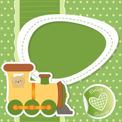 baby shower train - pois - place your text