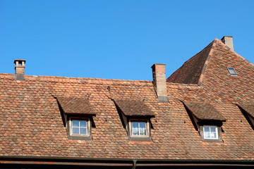 Ziegeldach mit Gaube