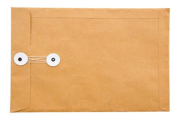 Paper envelope on white background