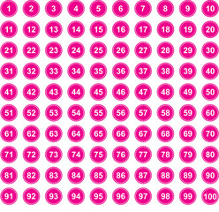 Numbers on pink background