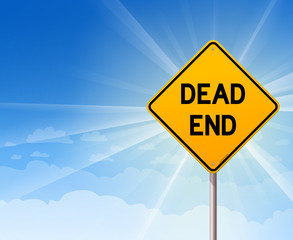 Dead End Sign and Blue Sky