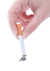 Stub out a cigarette