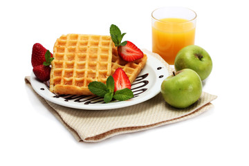 light breakfast isolated on white