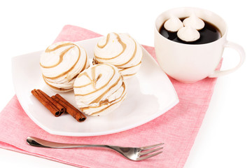 Air marshmallows isolated on white