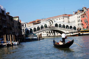 Rialto bridge, Gondola and Venice