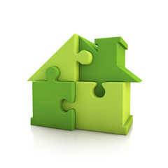 Puzzle house green