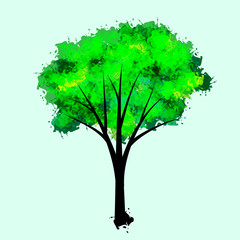 Tree paint drawing imitation