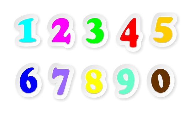 Numeri Colorati Stickers Numbers Sign Colors-Vector