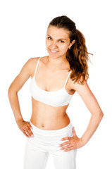 Fototapeta premium young woman doing fitness exercises