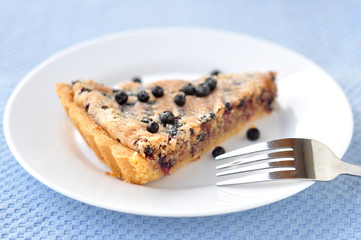 Slice of a blueberry pie
