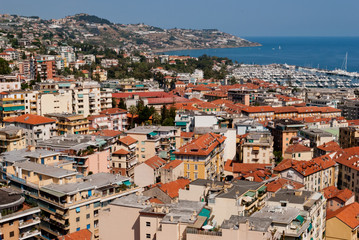 Fototapeta premium Sanremo city and harbour view, Italy