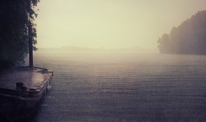 rain on the lake