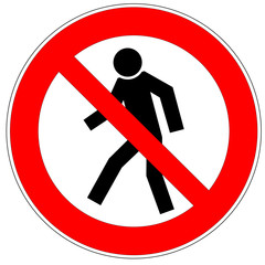 Verbotszeichen - für Fußgänger
