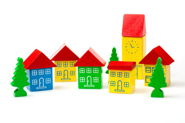 Toy blocks representing a town