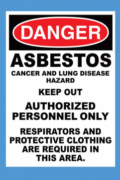 Asbestos Sign Warning Of Danger