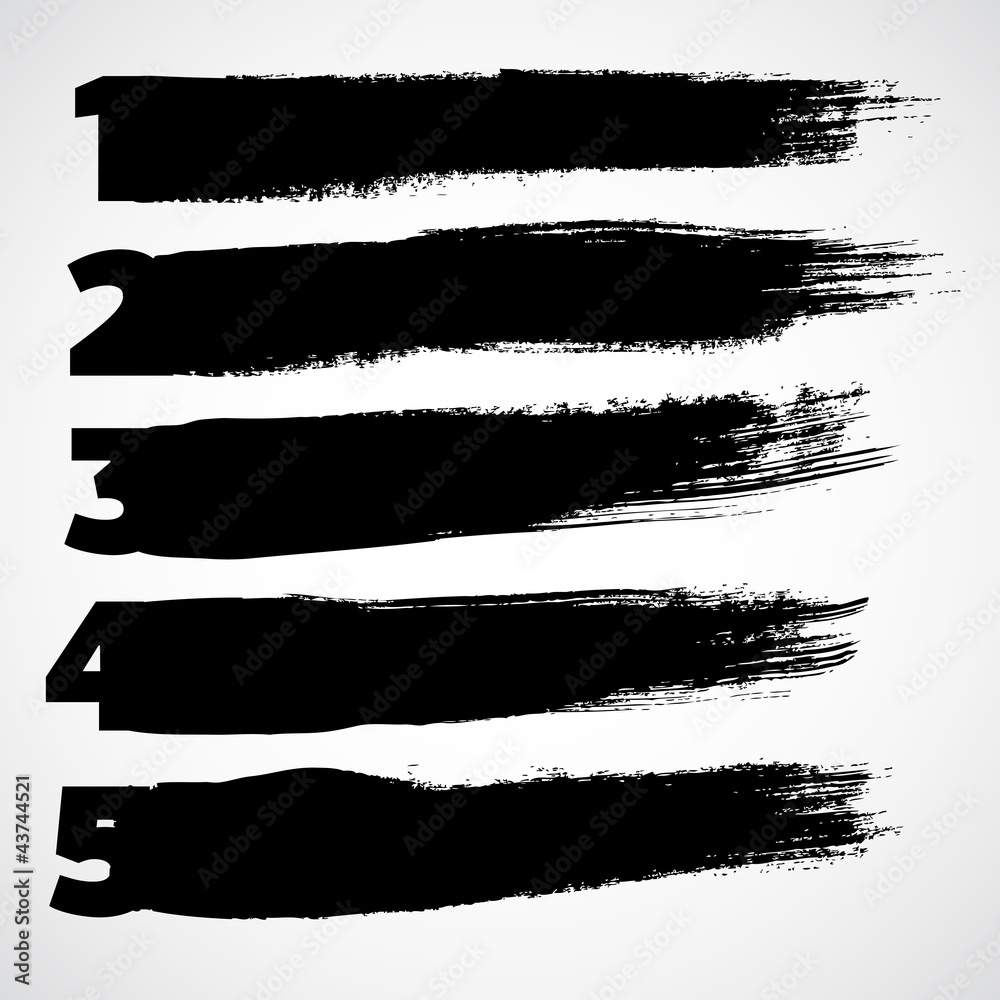 Fototapete Grunge Ink Drawn Lines with numbers