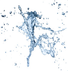 Water splash over white