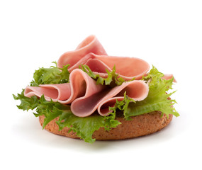 healthy sandwich with vegetable and smoked ham