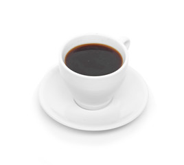 Perfect white coffee cup with steam