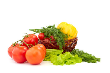 fresh salad with tomato and paprika