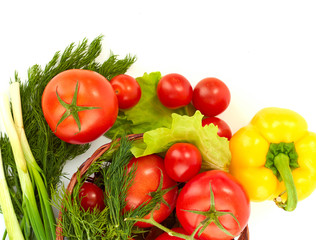 fresh salad with tomato and paprika