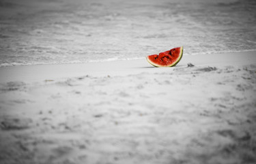 Watermelon isolated on the beach