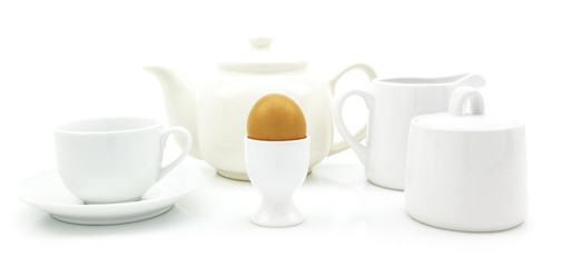 Egg in a contemporary white kitchen seting