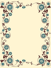 Fototapeta na wymiar Flowers ornaments . Floral design for the frame