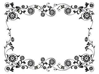 Flowers ornaments . Floral design for the frame