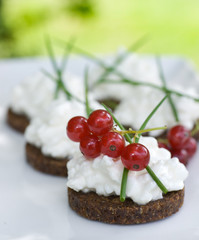 Frischkäse mit Johannisbeeren