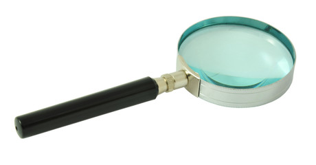 Magnifying glass on isolated white background