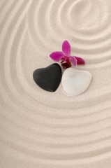 Sandbild Zen mit Herz und Orchidee