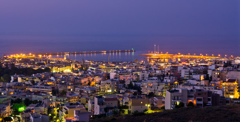 Rethymno harbour at night